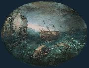 Adam Willaerts Shipwreck Off a Rocky Coast. oil on canvas